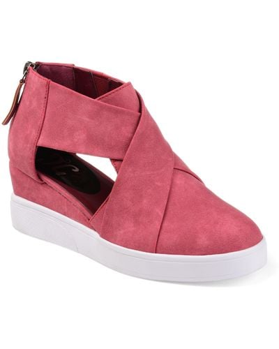 Journee Collection Collection Seena Sneaker Wedge - Pink