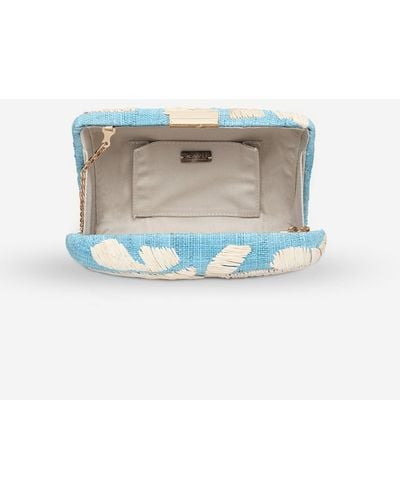 Kayu Frances Embroidered Straw Clutch Bag - White