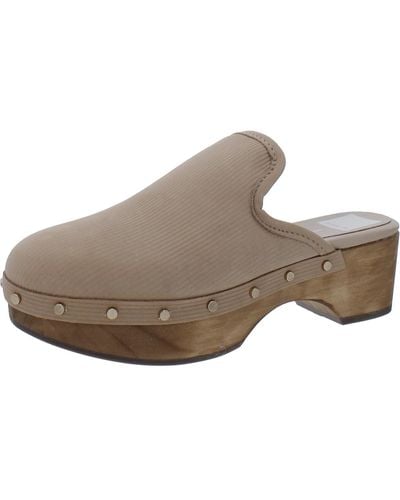 Dolce Vita Suede Studded Clogs - Brown