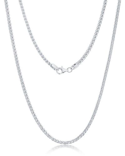 Simona Diamond Cut Franco Chain 2.5mm Sterling Silver Or Gold Plated Over Sterling Silver 24" Necklace - Metallic
