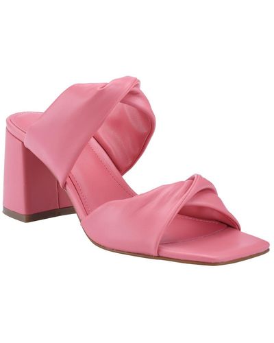Marc Fisher Kari Faux Leather Casual Slide Sandals - Pink