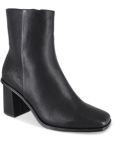 Splendid Vale Leather Zipper Ankle Boots - Black