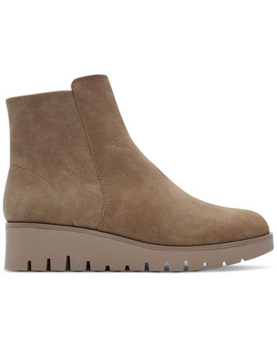 Rockport Dania Suede Ankle Wedge Boots - Brown