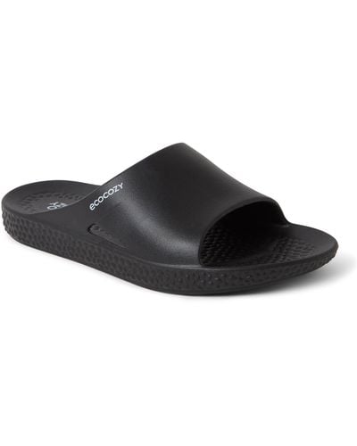 Dearfoams Ecocozy Sustainable Comfort Slide Sandal - Black