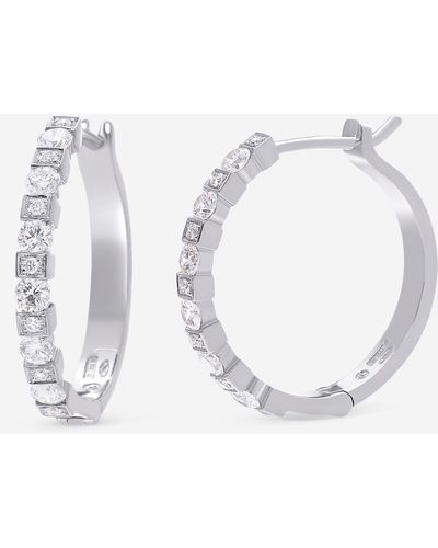 Damiani 18k Gold And Diamond Hoop Earrings 105634 - White