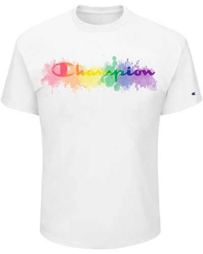 Champion Pride Splatter Crewneck Long Sleeve Graphic T-shirt - White