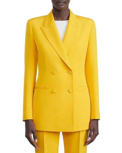 Lafayette 148 New York Suit Separate Business Double-breasted Blazer - Yellow