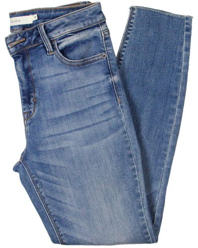 Hidden Jeans Amelia Raw Hem Stretch Skinny Jeans - Blue