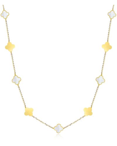 The Lovery Mini Mother Of Pearl And Clover Necklace - Multicolor