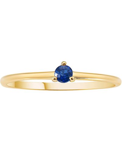 Fine Jewelry Prong Set Solitaire Sapphire Ring 14k Gold - Blue