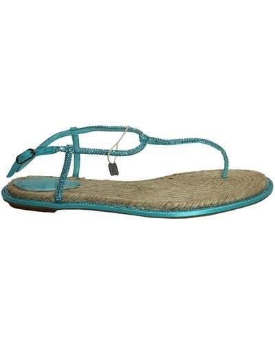 Rene Caovilla Crystal-embellished Flat Sandals - Green