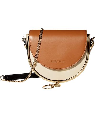 See By Chloé Mara Evening Shoulder Leather Bag - Brown