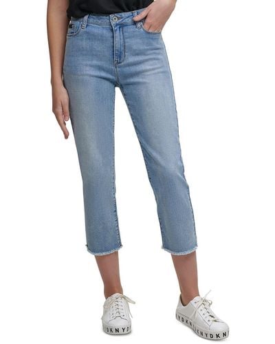 DKNY Rivington Denim Slim Fit Cropped Jeans - Blue