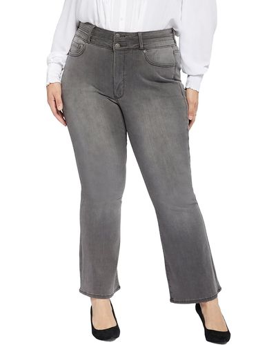 NYDJ Plus Ava High-rise Slimming Flare Jeans - Gray