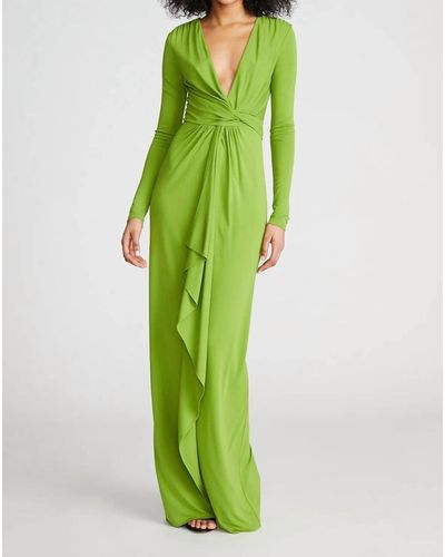 Halston Yolanda Jersey Gown - Green