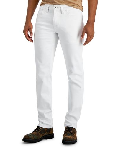 INC Slim Fit Stretch Straight Leg Jeans - White