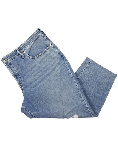 Madewell Plus High Rise Distressed Mom Jeans - Blue