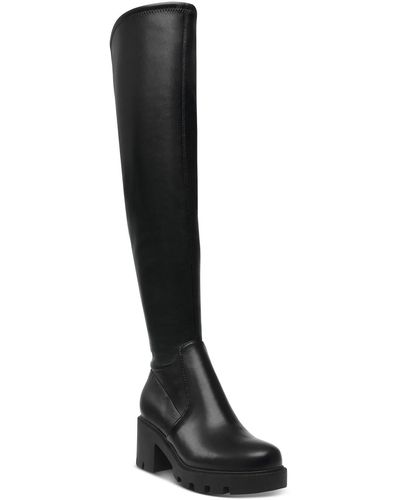 DV by Dolce Vita Nitro Faux Leather Tall Over-the-knee Boots - Black