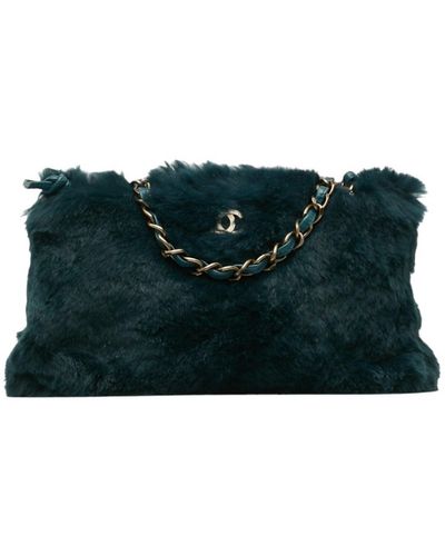 Chanel Fur Shoulder Bag (pre-owned) - Green