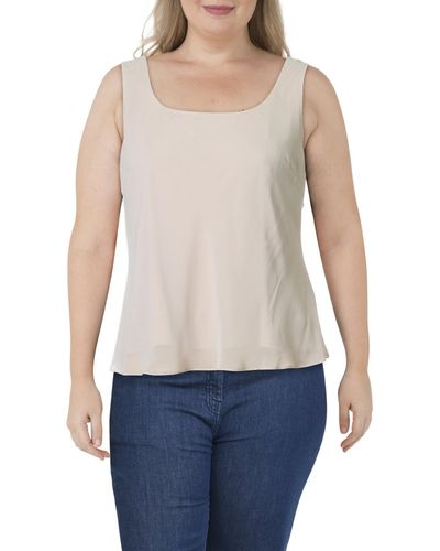 Alex Evenings Chiffon Lined Tank Top - Blue