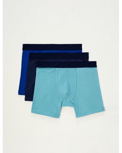 Lucky Brand 3 Pack Cotton Viscose Boxer Briefs - Blue