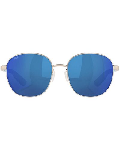 Costa Del Mar 55mm Brushed Silver Sunglasses - Blue