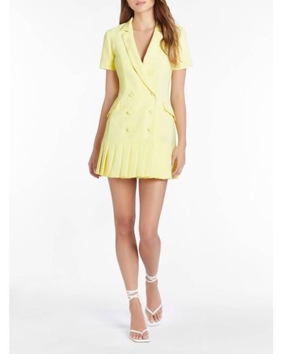 Amanda Uprichard Butter Short-sleeve Mesha Dress - Yellow