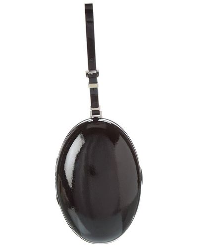 Michael Kors Gramercy Patent Leather Minaudie Re - Black