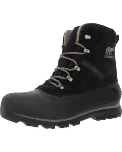 Sorel Buxton Lace Leather Waterproof Winter Boots - Black