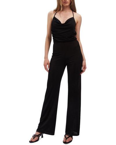 Bardot Covet Sheer Polyester Jumpsuit - Black
