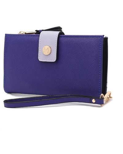 MKF Collection by Mia K Mkf Collection Solene Vegan Leather Wristlet Wallet By Mia K - Blue
