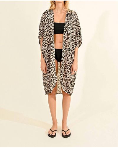 Molly Bracken Leopard Kimono - Natural