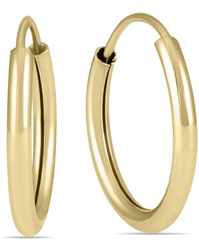 Monary 14mm Hoop Endless Earrings 14k Gold - Yellow