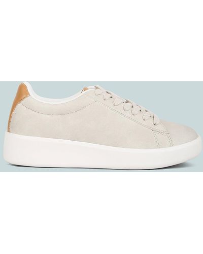 LONDON RAG Minky Lace Up Casual Sneakers - Natural