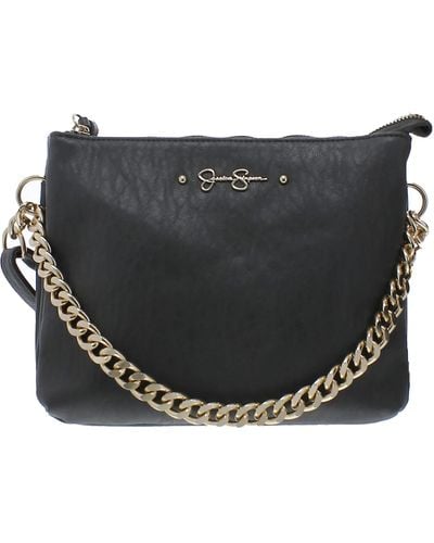 Jessica Simpson Lita Faux Leather Shoulder Crossbody Handbag - Black