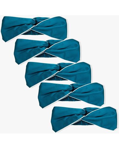 LILYSILK 19mm Silk Headband 5pcs - Blue