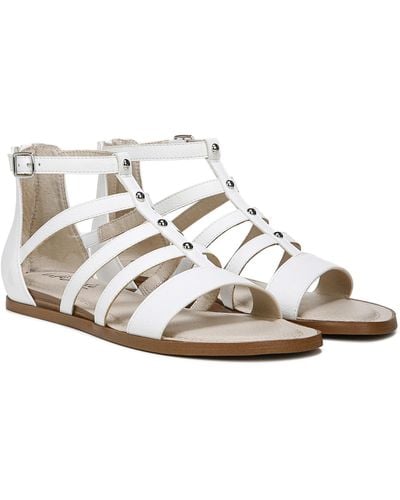 LifeStride Rally Faux Leather Ankle Strap Huarache Sandals - White