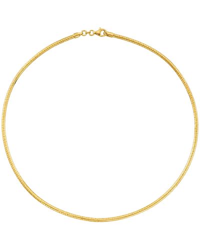 Ross-Simons Italian 3mm 18kt Gold Over Sterling Silver Round Omega Necklace - Metallic