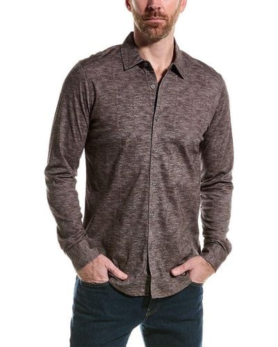 RAFFI Dobby Print Shirt - Brown