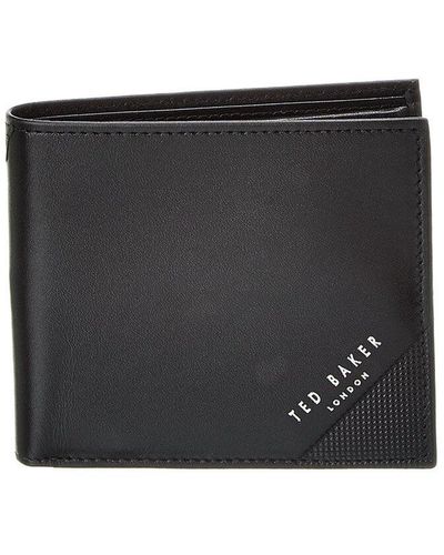 Ted Baker Prugs Embossed Corner Leather Bifold Wallet - Black
