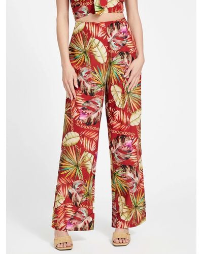 Guess Factory Leta Floral Pant - Red