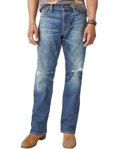 Lucky Brand Mid Rise Distressed Bootcut Jeans - Blue