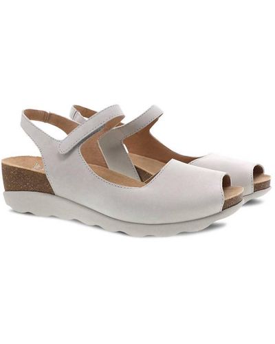 Dansko Marcy Peep Toe Walking Sandal In Ivory - White