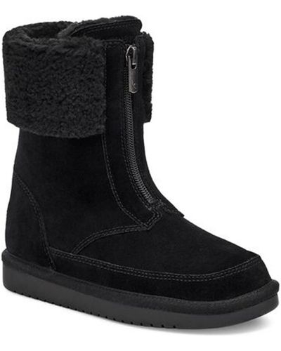 Koolaburra Lytta Short Suede Cozy Winter & Snow Boots - Black