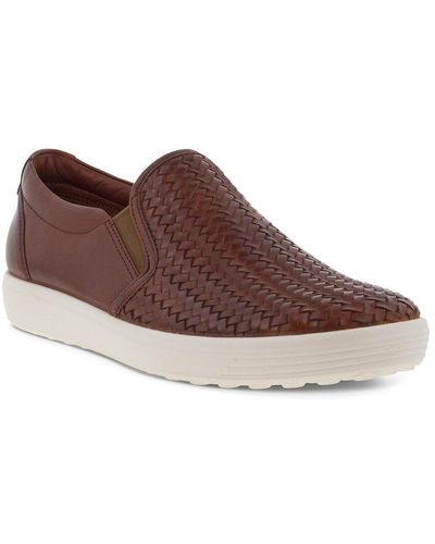Ecco Soft 7 Leather Slip On Sneaker - Brown