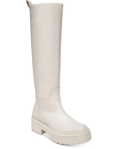Sam Edelman Larina Leather Pull On Knee-high Boots - White