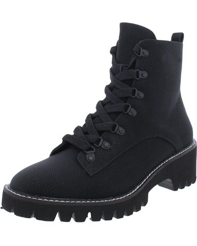 Matisse Synthetic Block Heel Combat & Lace-up Boots - Black
