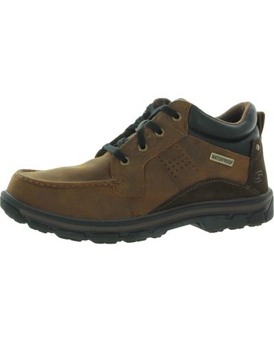 Skechers Segment Melego Leather Waterproof Chukka Boots - Brown
