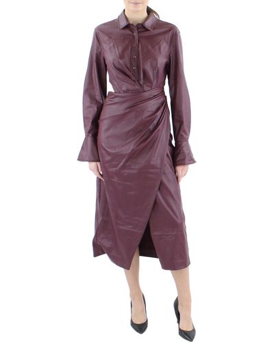 Jonathan Simkhai Mara Vegan Leather Cut-out Midi Dress - Purple