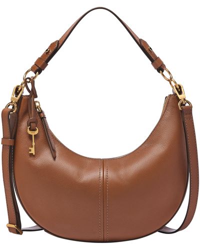 Fossil Shae Leather Small Hobo - Brown